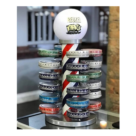 Стойка с лампой под помады Barber Pole Display